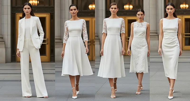 Endless Elegance: Chic and Sophisticated Civil Wedding Dresses for a Ceremony at City Hall in Malang