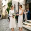 Minimalist Satin Midi Dresses for an Elegant Civil Ceremony