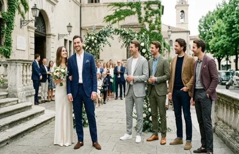 Modern Casual Men’s Suit Ideas for a Civil Wedding Ceremony
